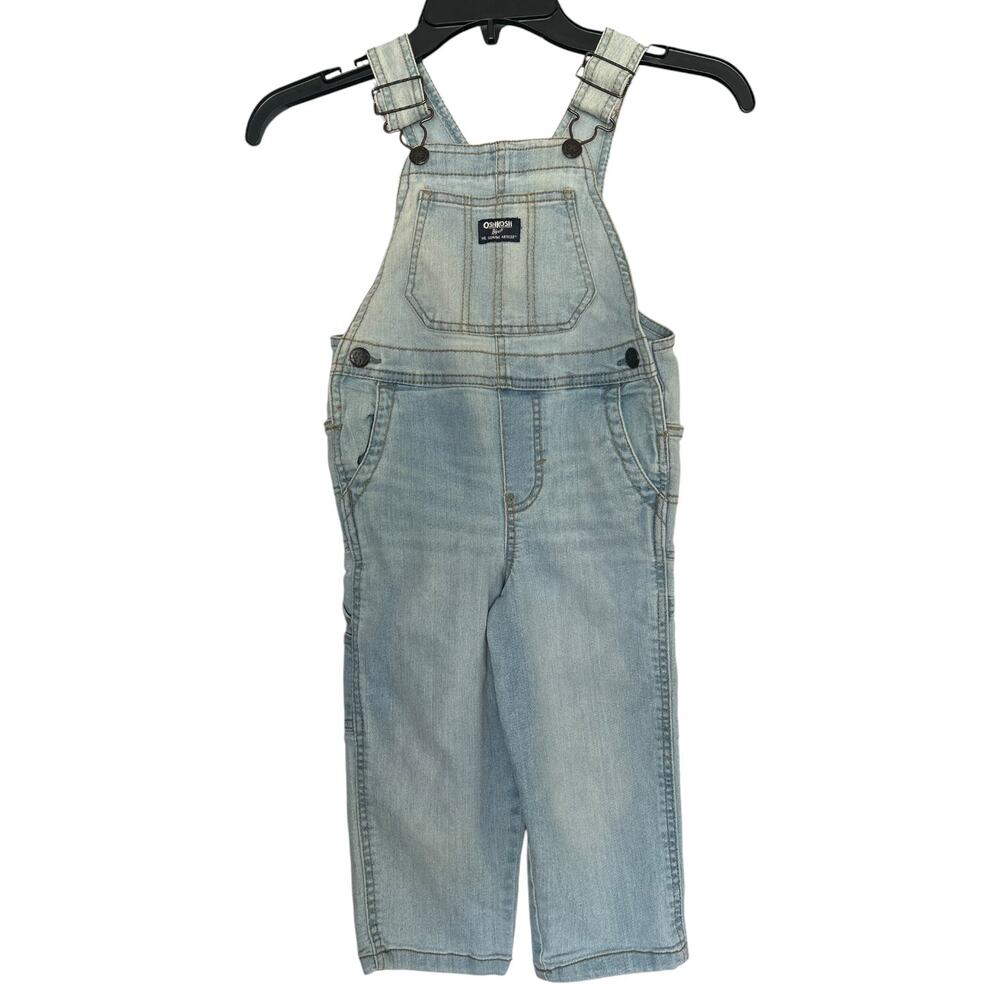 OshKosh B’gosh Toddler 3T Light Wash Denim Overalls Carpenter Style